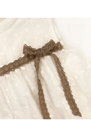 Dress in white sangallo with belt LA STUPENDERIA KIDS | TJAB78Q29.